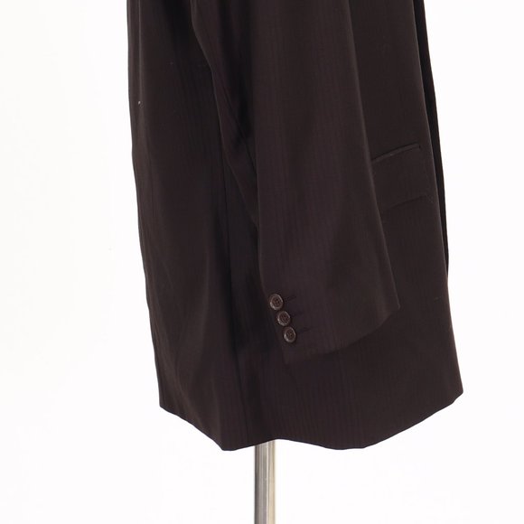 Zandello 42R Brown Striped 2-Button Sport Coat Blazer Jacket B052 - Picture 8 of 11